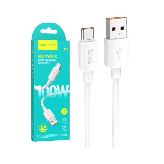 Hoco X96 Fast Hyper 100W 3A Charging Cable Type-c 1m White